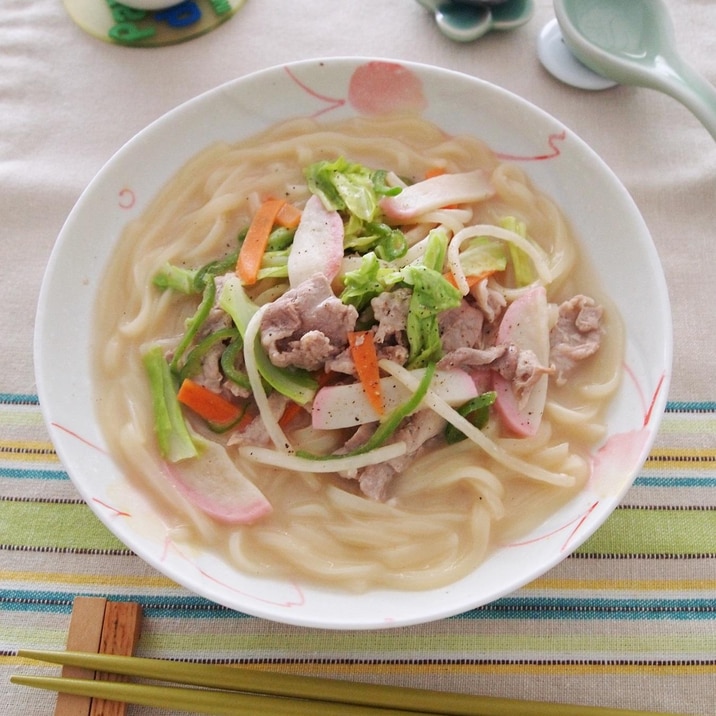 レンジ一回で！ちゃんぽんうどん